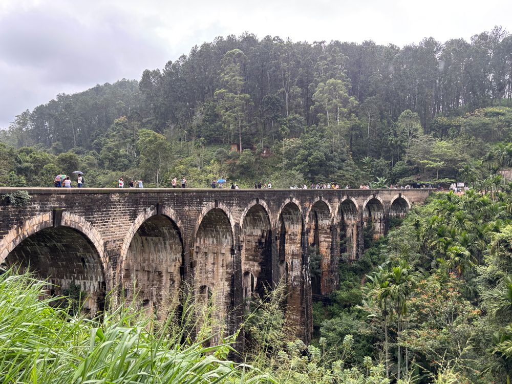 Train vs Private Driver in Sri Lanka: Which Is Best? 3 Nine Arch Bridge surrounded by lush jungle greenery in Ella, Sri Lanka